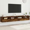 Image de vidaXL Meubles TV muraux 2pcs chêne fumé 100x30x30cm bois dingénierie 836891