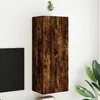 Image de Meuble Tv Mural Chêne Fumé 40,5x30x102 Cm Bois D'ingénierie Vidaxl