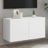 Image de vidaXL Meuble TV mural blanc 80x30x41 cm 836952
