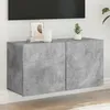 Image de vidaXL Meuble TV mural gris béton 80x30x41 cm 836958