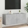 Image de vidaXL Meuble TV mural gris béton 100x30x41 cm 836969