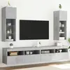 Image de Meubles Tv Avec Lumières Led 2 Pcs Gris Béton 30,5x30x90 Cm Vidaxl