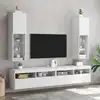 Image de Meubles Tv Avec Lumières Led 2 Pcs Blanc 30,5x30x102 Cm Vidaxl