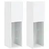 Image de Vidaxl meubles tv avec lumières led 2 pcs blanc 30,5x30x102 cm