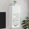 Image de vidaXL Meuble TV avec Lumières LED Armoire de Télévision Murale avec Rangement Meuble Télé Suspendu Salon Salle de Séjour 837043