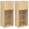 Image de Meubles Tv Avec Lumières Led 2 Pcs Chêne Sonoma 40,5x30x90 Cm Vidaxl