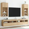 Image de vidaXL Meubles TV avec lumières LED 2 pcs chêne sonoma 405x30x90 cm 837048