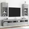 Image de Meubles Tv Avec Lumières Led 2 Pcs Gris Béton 40,5x30x90 Cm Vidaxl