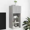 Image de Meuble Tv Avec Lumières Led Sonoma Gris 40,5x30x90 Cm Vidaxl