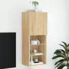 Image de Meuble Tv Avec Lumi ¨res Led Ch  ne Sonoma 40,5x30x102 Cm Vidaxl