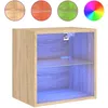 Image de Table De Chevet Murale Avec Lumières Led Chêne Sonoma Vidaxl