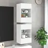 Image de Meubles Muraux Avec Lumières Led Pour Tv 2 Pcs Blanc 40x30x60,5 Cm Vidaxl