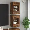 Image de Meubles Muraux Avec Lumières Led Pour Tv 2pcs Chêne Fumé 40x30x60,5 Cm Vidaxl