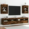 Image de vidaXL Meubles TV Muraux et Lumières LED 2pcs Armoires de Télévision Suspendues avec Étagère Meubles Télé Flottants Salon 837087