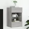Image de Meuble Tv Mural Avec Lumières Led Sonoma Gris 40x30x60,5 Cm Vidaxl