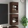 Image de Meubles Muraux Avec Lumières Led Pour Tv 2 Pcs Chêne Marron 40x30x60,5 Cm Vidaxl