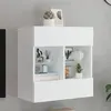 Image de Meuble Tv Mural Avec Lumières Led Blanc 58,5x30x60,5 Cm Vidaxl