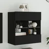 Image de vidaXL Meuble TV avec Lumières LED Armoire de Télévision Murale avec Étagères Meuble Télé Suspendu Salon Moderne Noir 837093