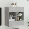 Image de vidaXL Meuble TV avec Lumières LED Armoire de Télévision Murale avec Étagères Meuble Télé Suspendu Salon Moderne Gris 837095