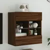 Image de Meuble Tv Mural Avec Lumières Led Chêne Marron 58,5x30x60,5 Cm Vidaxl