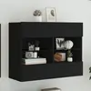 Image de Meuble Tv Mural Avec Lumières Led Noir 78,5x30x60,5 Cm Vidaxl