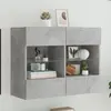 Image de Meuble Tv Mural Avec Lumières Led Gris Béton 78,5x30x60,5 Cm Vidaxl