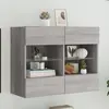 Image de Meuble Tv Mural Avec Lumières Led Sonoma Gris 78,5x30x60,5 Cm Vidaxl
