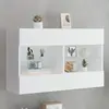 Image de Meuble Tv Mural Avec Lumières Led Blanc 98,5x30x60,5 Cm Vidaxl