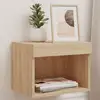 Image de Tables De Chevet Murales Avec Lumières Led 2 Pcs Chêne Sonoma Vidaxl