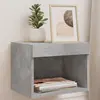 Image de Table De Chevet Murale Avec Lumières Led Gris Béton Vidaxl