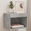 Image de Tables De Chevet Murales Avec Lumières Led 2 Pcs Gris Béton Vidaxl
