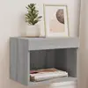 Image de Tables De Chevet Murales Avec Lumières Led 2 Pcs Sonoma Gris Vidaxl