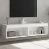 Image de vidaXL Meubles TV avec Lumières LED 2 pcs Armoires de Télévision Murales avec Rangement Meubles Télé Suspendus Moderne 837128