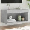 Image de vidaXL Meuble TV avec Lumières LED Armoire de Télévision Murale avec Rangement Meuble Télé Suspendu Salon Moderne Gris 837133