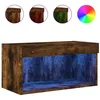Image de Meuble Tv Avec Lumières Led Chêne Fumé 60x30x30 Cm Vidaxl