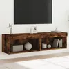 Image de vidaXL Meubles TV avec lumières LED 2 pcs chêne fumé 60x30x30 cm 837136