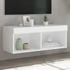 Image de Meuble Tv Avec Lumières Led Blanc 80x30x30 Cm Vidaxl
