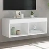 Image de vidaXL Meuble TV avec Lumières LED Armoire de Télévision Murale avec Rangement Meuble Télé Suspendu Salon Salle de Séjour 837141