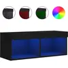 Image de Meuble Tv Avec Lumières Led Noir 80x30x30 Cm Vidaxl