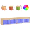 Image de Meubles Tv Avec Lumières Led 2 Pcs Chêne Sonoma 80x30x30 Cm Vidaxl
