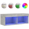 Image de Meuble Tv Avec Lumières Led Gris Béton 80x30x30 Cm Vidaxl