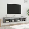 Image de Meubles Tv Avec Lumières Led 2 Pcs Gris Béton 80x30x30 Cm Vidaxl