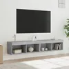 Image de vidaXL Meubles TV avec lumières LED 2 pcs gris béton 80x30x30 cm 837148
