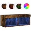 Image de Meuble Tv Avec Lumières Led Chêne Fumé 80x30x30 Cm Vidaxl