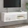 Image de Meuble Tv Avec Lumières Led Blanc 100x30x30 Cm Vidaxl