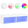 Image de Vidaxl meuble tv avec lumières led blanc 100x30x30 cm