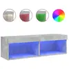 Image de Vidaxl meuble tv avec lumières led gris béton 100x30x30 cm