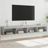 Image de vidaXL Meubles TV avec lumières LED 2 pcs gris béton 100x30x30 cm 837162