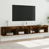 Image de Meubles Tv Avec Lumières Led 2 Pcs Chêne Fumé 100x30x30 Cm Vidaxl