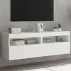 Image de Meubles Tv Muraux Avec Lumières Led 2 Pcs Blanc 60x30x40 Cm Vidaxl